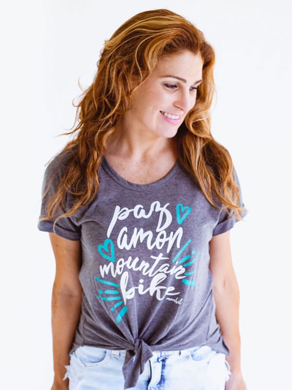 T-shirt paz, amor e mountain bike